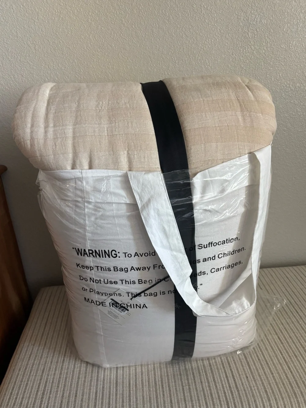 NWT 3pc King Tonal Stripe Comforter Set Tan - Hearth & Hand with Magnolia